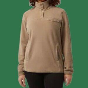 32 Degrees Heat Snap Pullover Fleece Jacket Womens Casual Warm Layer Tan Xsmall
